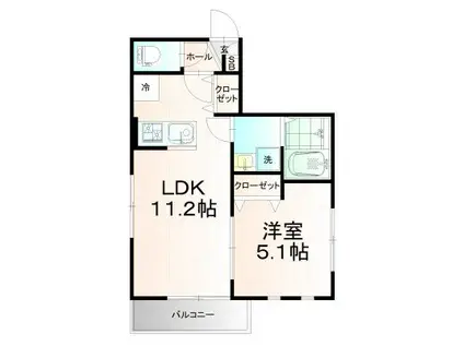 ドエル上板橋(1LDK/3階)の間取り写真