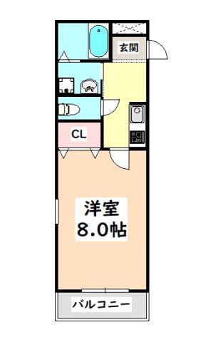  TIERRA安城(1K/2階)の間取り写真