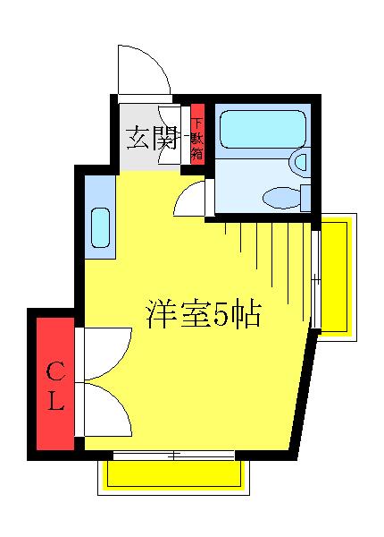 エンゼルハイム(ワンルーム/1階)の間取り写真