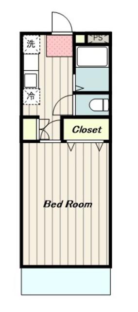 ロイヤルヒルズ石室II(1K/1階)の間取り写真