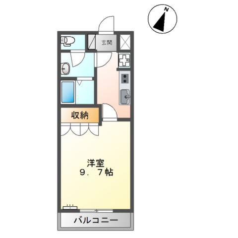 ベルメゾン(1K/1階)の間取り写真