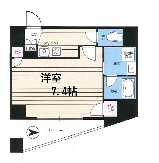 ウィンベル同心一丁目(1K/9階)の間取り写真