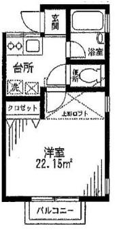 ルパール生田(1K/2階)の間取り写真