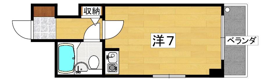 シャルムメゾン香里(ワンルーム/4階)の間取り写真