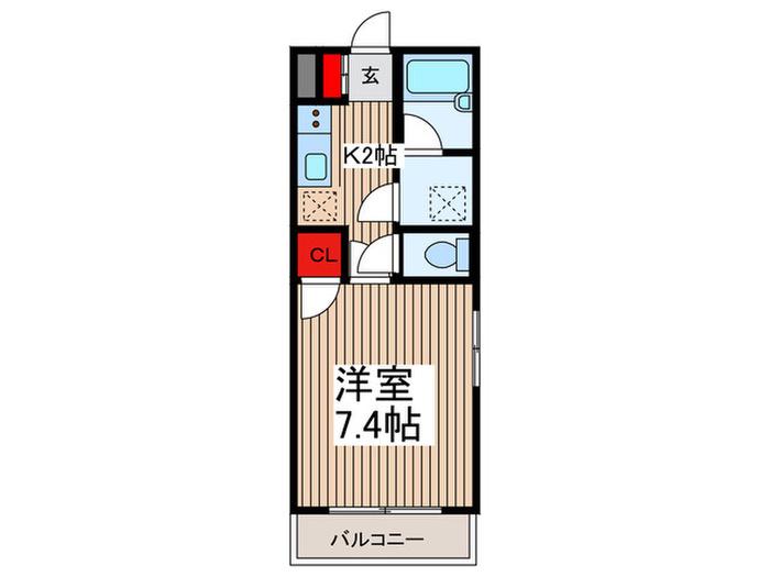 ライジングハウス(1K/2階)の間取り写真