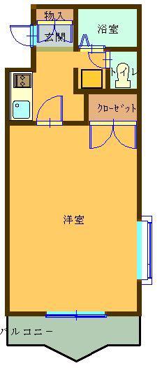 コナビック上西(1K/1階)の間取り写真