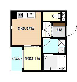 HARU SONARE(1DK/2階)の間取り写真