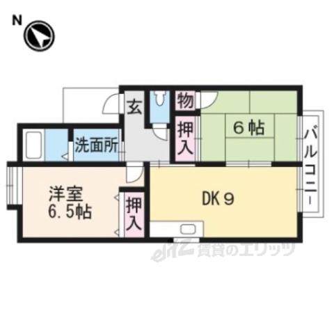 フォルティ北村弐番館(2DK/2階)の間取り写真