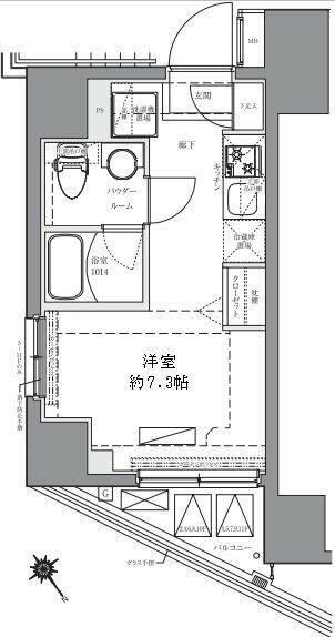 AZEST関内(ワンルーム/8階)の間取り写真