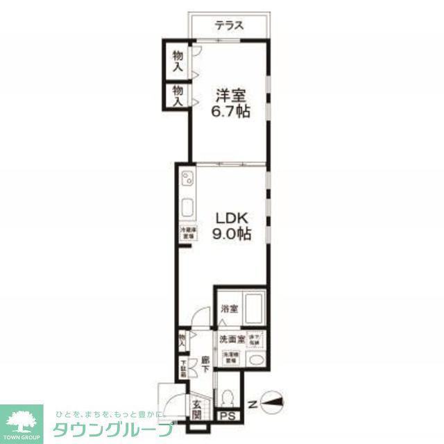 リヴェール向島(1LDK/1階)の間取り写真