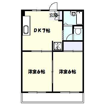 パークサイドマンション(2DK/2階)の間取り写真