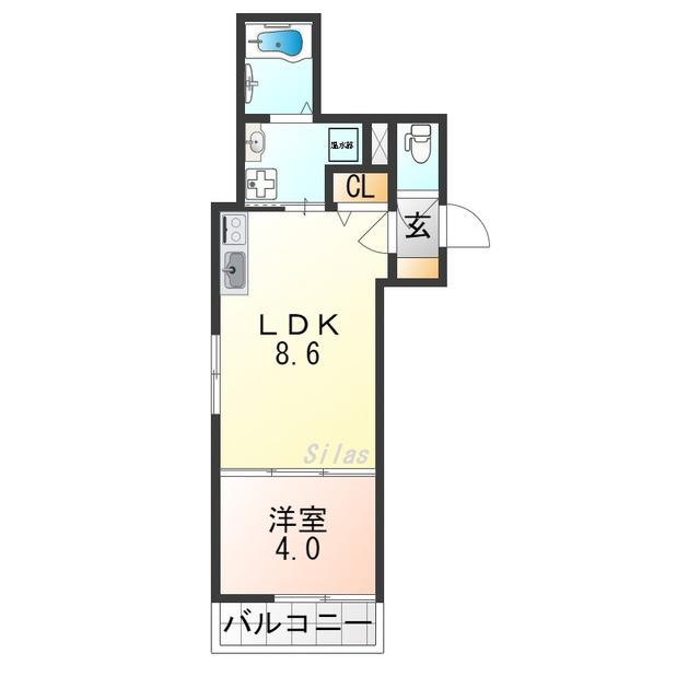 CASA DEL SOL III(1LDK/1階)の間取り写真