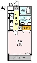 パークハイム弐番館B棟(1K/3階)の間取り写真