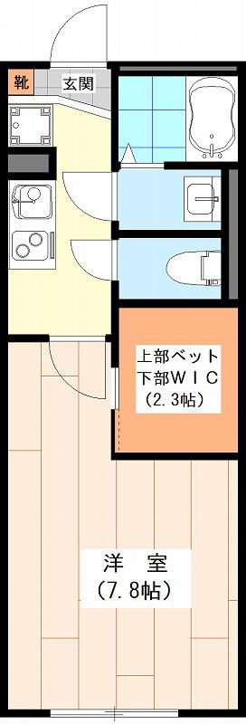 スフィーダ本川越(1K/3階)の間取り写真