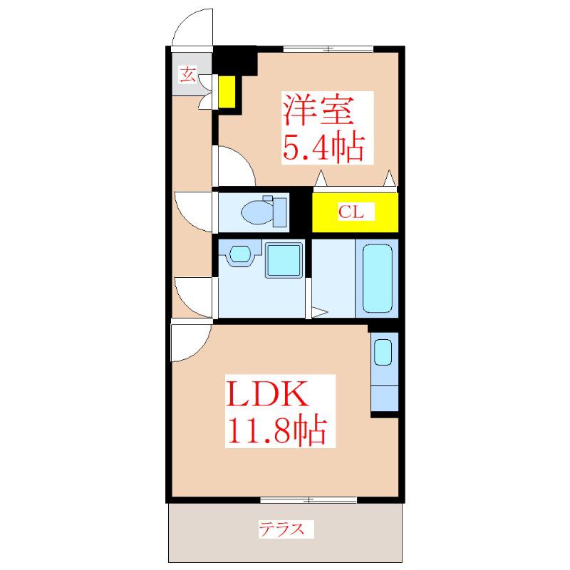 グランシャリオ住吉(1LDK/3階)の間取り写真