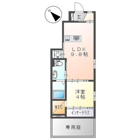 コンフォーレ ハナミズキ(1LDK/1階)の間取り写真