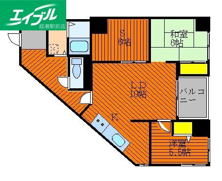 シティウエストコート(2LDK/4階)の間取り写真