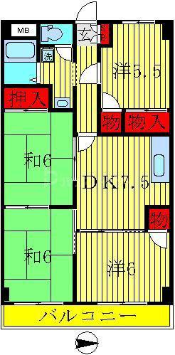 INSURANCE BLDG XVI(4DK/3階)の間取り写真