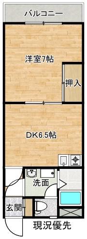 グリーンハイツASUKA(1DK/1階)の間取り写真