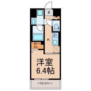 H&K KASHIWA HILLS(1K/8階)の間取り写真