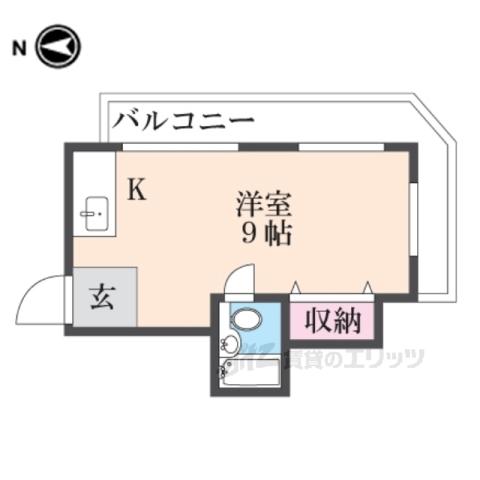 ヂョイフルM(ワンルーム/4階)の間取り写真