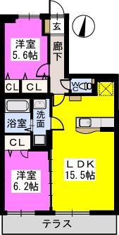 ラフィーネ(3LDK/1階)の間取り写真