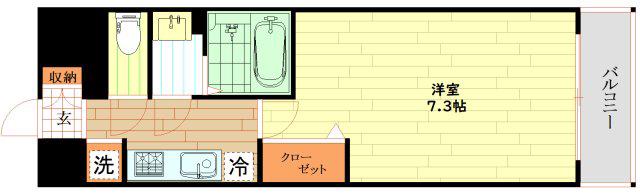 ファステート難波グランプリ(1K/7階)の間取り写真