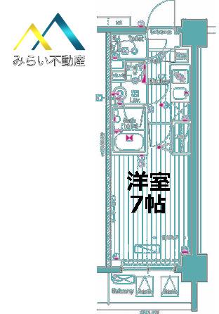 ガーラ・プライム横濱関内(1K/6階)の間取り写真