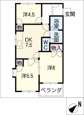 ロイヤルシャトー(3DK/3階)の間取り写真