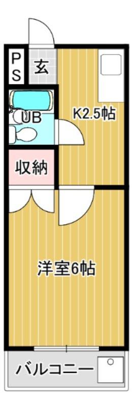 サンロワール北野田(1K/2階)の間取り写真