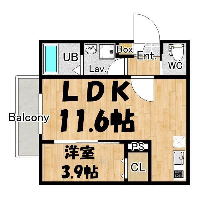 ジーメゾン春日部下蛭田(1LDK/2階)の間取り写真