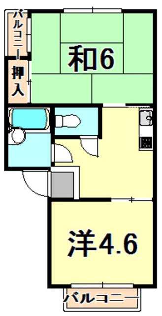 メゾンAY(2DK/3階)の間取り写真