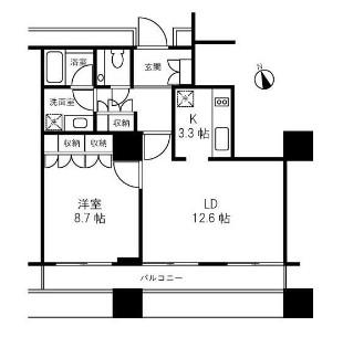グランパークハイツ(1LDK/3階)の間取り写真