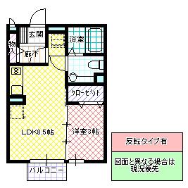 エスペランサA(1LDK/1階)の間取り写真