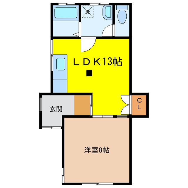 小林アパート(1LDK/1階)の間取り写真