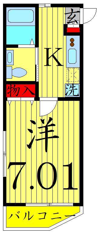 NSGATE亀有(1K/1階)の間取り写真