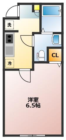 クレール十条(1K/2階)の間取り写真
