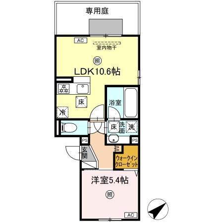 M・K・K 高峰町(1LDK/1階)の間取り写真