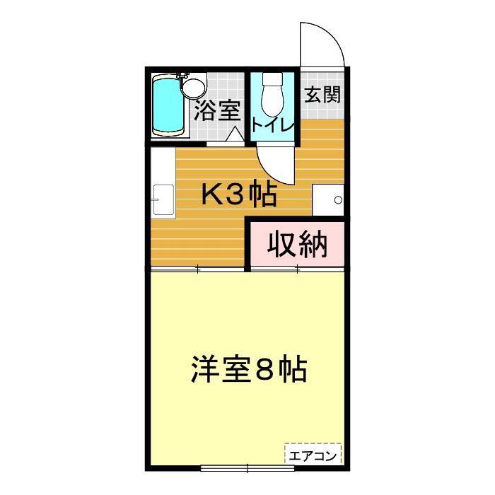 カレッジ(1K/1階)の間取り写真