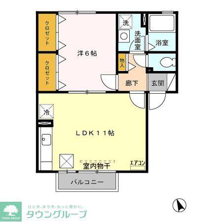 フォンティーヌA/B/C/D(1LDK/1階)の間取り写真