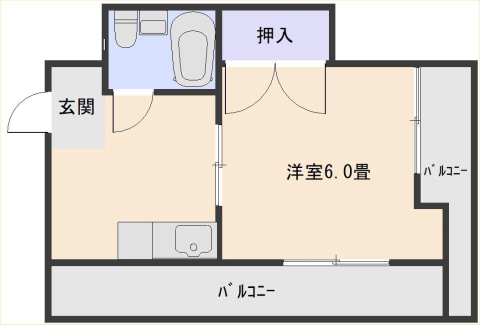 コーポ御用(1K/4階)の間取り写真