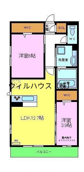 Kステイブル(2LDK/1階)の間取り写真