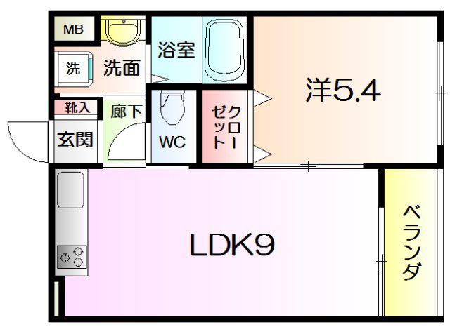 ノワ・メランジェ(1LDK/1階)の間取り写真