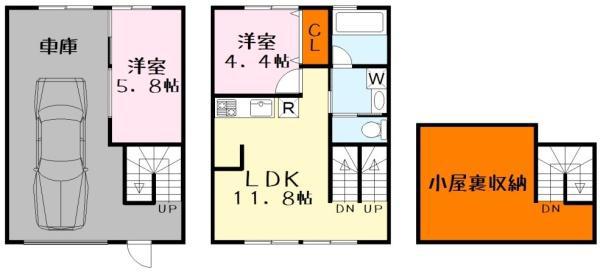 ビエノス欲賀(2LDK/1階)の間取り写真