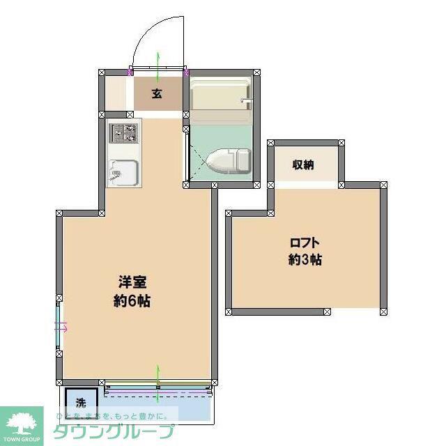 サニーコート柳沢(1K/2階)の間取り写真