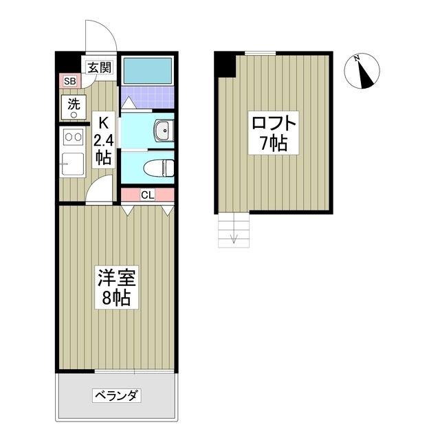 アール・ヴェール(1K/1階)の間取り写真