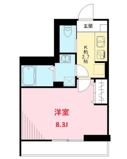 サウスクリーク大鳥居(1K/3階)の間取り写真