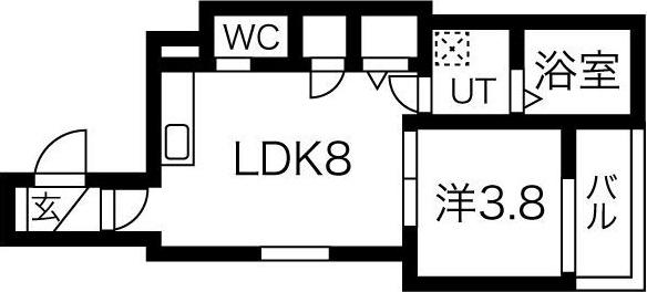 F ASECIA SORA(1LDK/3階)の間取り写真