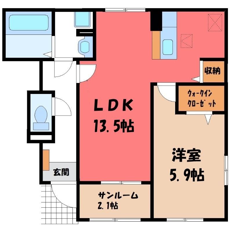 フォックス ゲート S(1LDK/1階)の間取り写真
