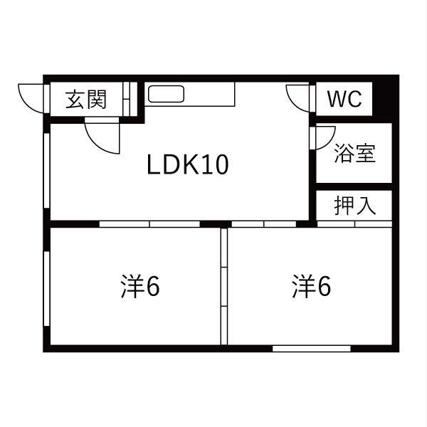 グラフウエストI(2LDK/3階)の間取り写真